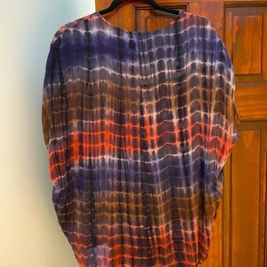 Bobeau, tie dyed rayon top